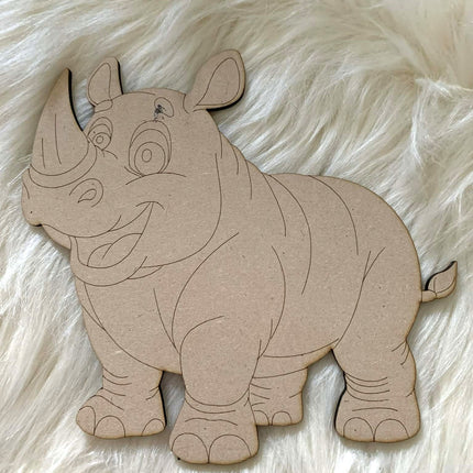 Rhinoceros - Paint Your Own MDF Animal