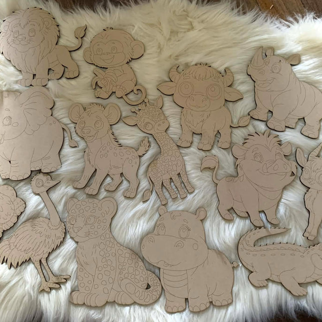 Paint Your Own African Animals – Laser-Engraved & Perfect for Kids!
