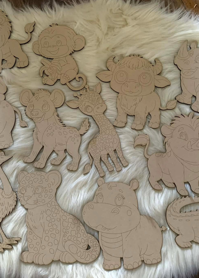 Paint Your Own African Animals – Laser-Engraved & Perfect for Kids!