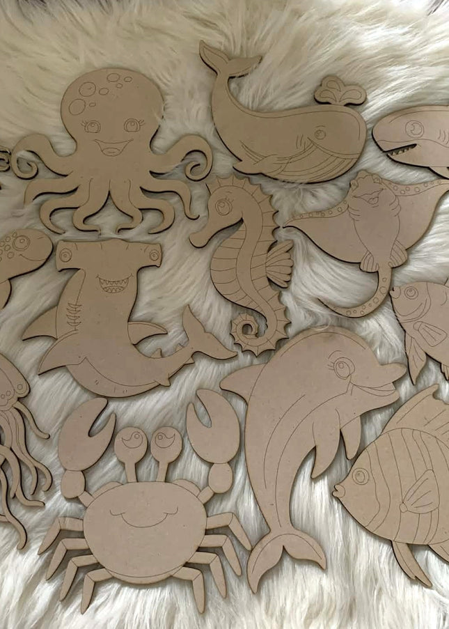 Paint Your Own Ocean Animals Kit –  Laser-Engraved & Perfect for Kids!