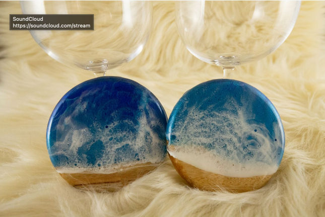 Coasters and Red Wine Glasses Gift Set - Camphor Laurel Wood