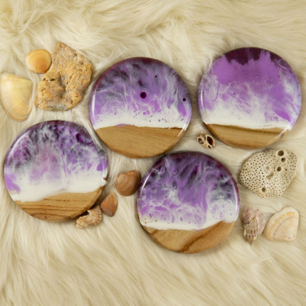 Coasters (Ocean Inspired) - Set of Four (4) - Camphor Laurel Wood