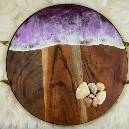 Large Circular Cheese Board - Acacia Wood