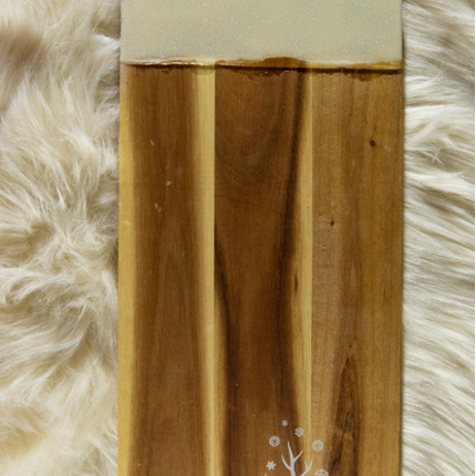Christmas Cheese Board with Reindeer - Acacia Wood