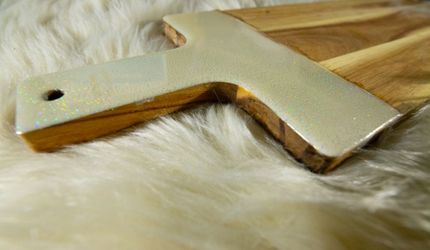 Christmas Cheese Board with Reindeer - Acacia Wood